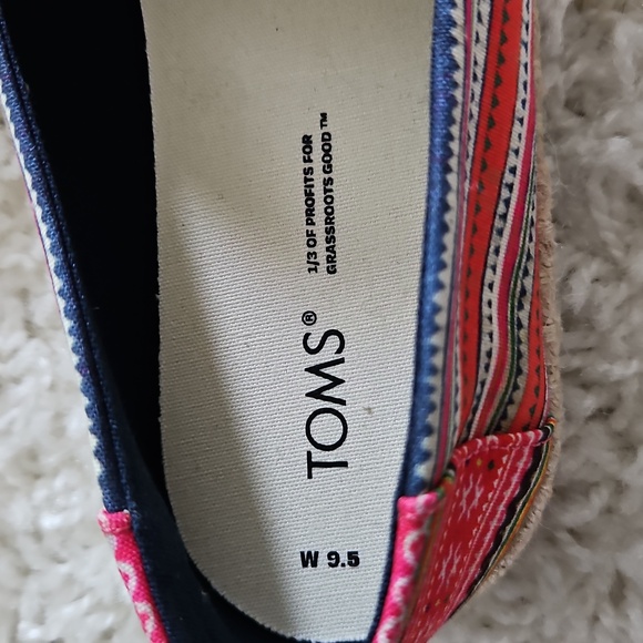 New TOMS Alpargata Rope Slip on Flats Loafer Pink Multicolored Size 9.5 - Picture 9 of 15